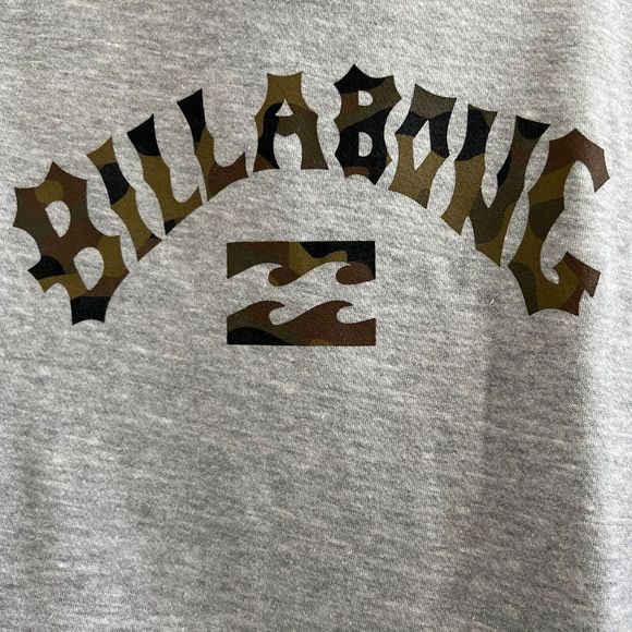 Billabong Premium Men Sz L  Arch Fill Pullover Hoodie Heather Gray Camo $98 - Picture 3 of 5